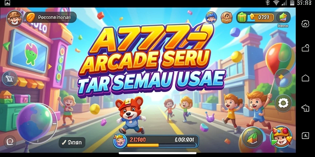 Screenshot A7777 menampilkan aksi seru dalam permainan Arcade.