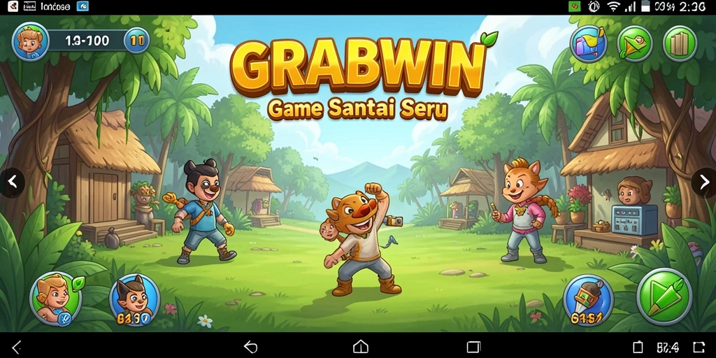 Tampilan gameplay seru dari GRABWIN yang menampilkan tantangan menarik.