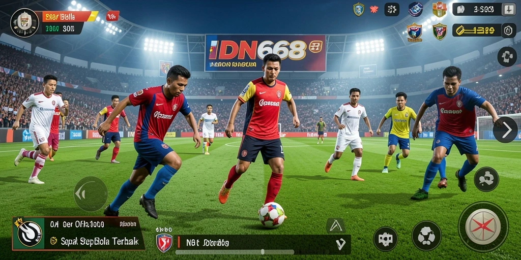 Tampilan gameplay mendebarkan dari IDN668 saat bertanding di lapangan.