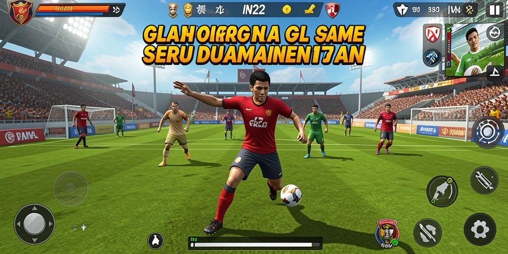 Tampilan gameplay olahraga yang menarik dan dinamis.