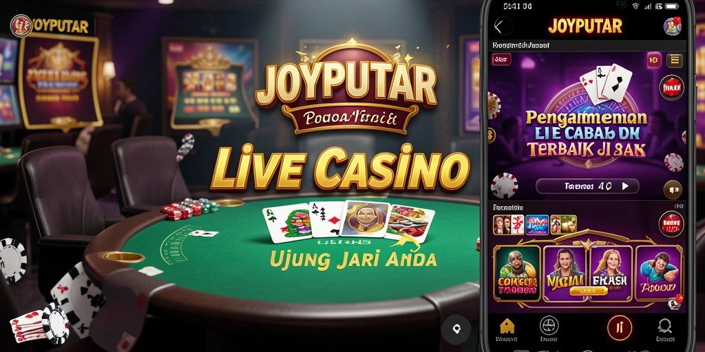Screenshot permainan JOYPUTAR yang menampilkan dealer profesional dan suasana Live Casino.