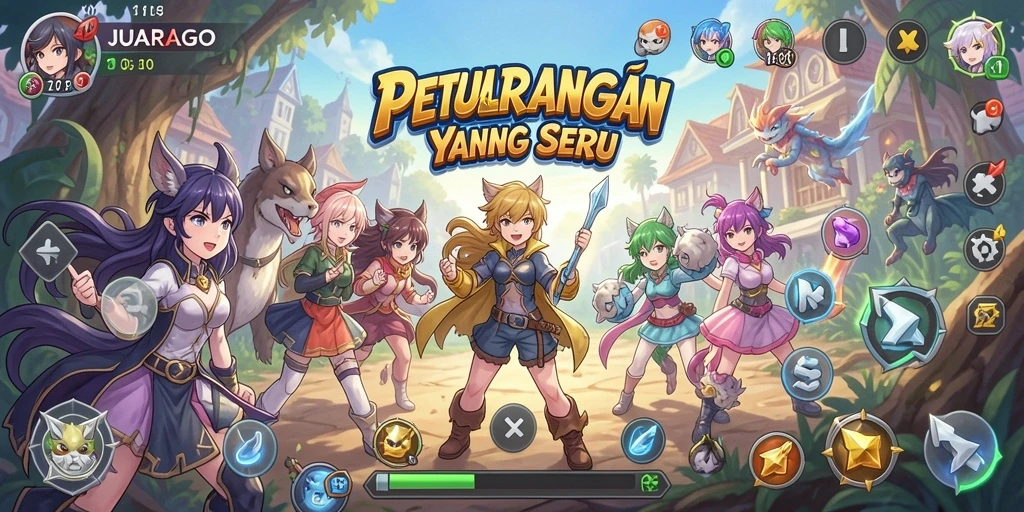 Screenshot menunjukkan aksi pertarungan seru dalam JUARAGO.