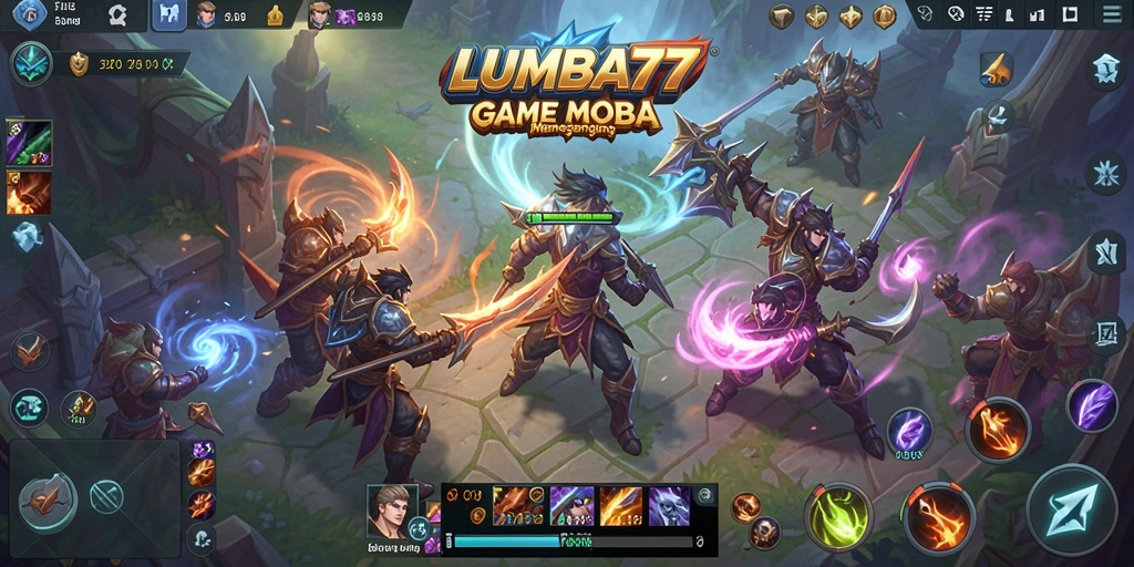 Tampilan mendebarkan pertarungan dalam <strong>LUMBA77</strong> dengan aksi MOBA yang intens.