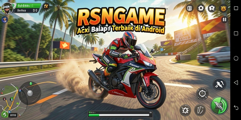 Tampilan menarik dari gameplay balap motor realistik.