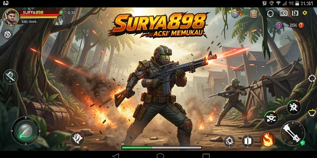 Tampilan mendebarkan dari gameplay SURYA898 yang menantang.
