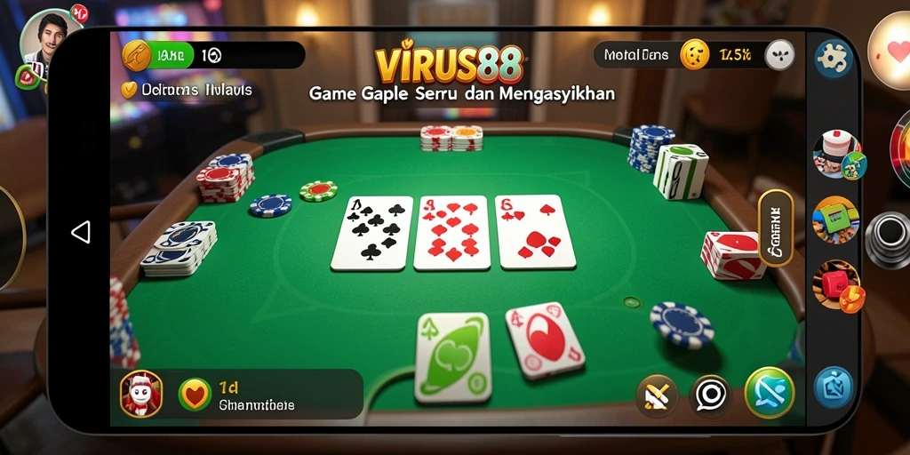 Tampilan gameplay Gaple yang menarik di VIRUS88.